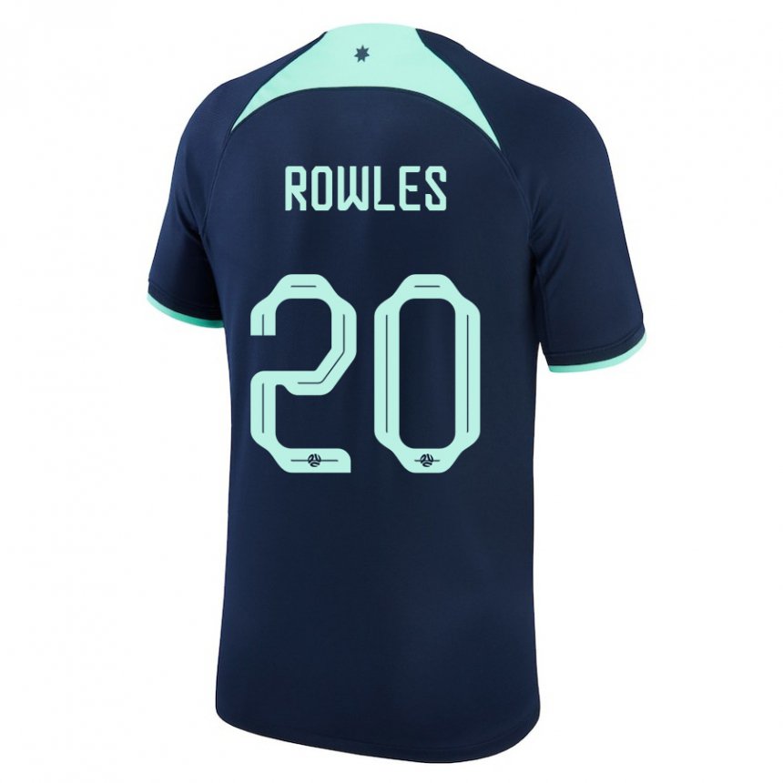 Mujer Camiseta Australia Kye Rowles #20 Azul Oscuro 2ª Equipación 22-24 La Camisa Chile