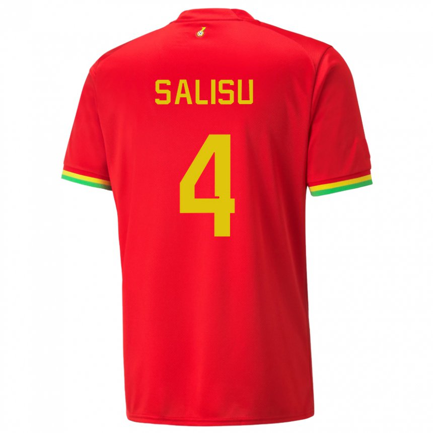 Mujer Camiseta Ghana Mohammed Salisu #4 Rojo 2ª Equipación 22-24 La Camisa Chile