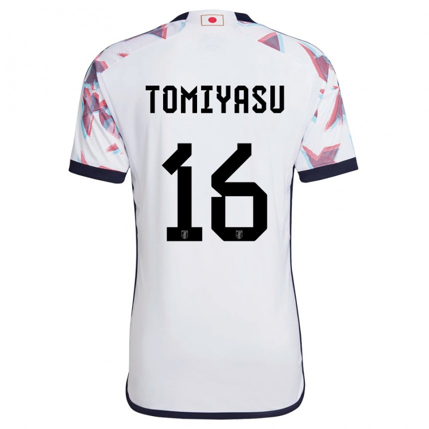 Mujer Camiseta Japón Takehiro Tomiyasu #16 Blanco 2ª Equipación 22-24 La Camisa Chile