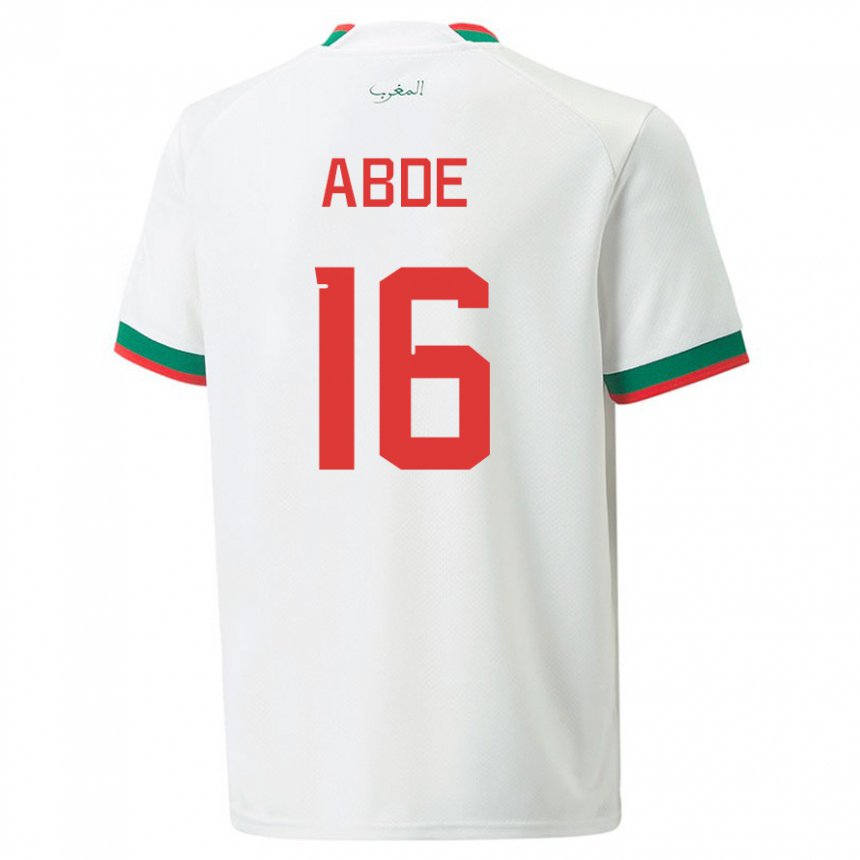 Mujer Camiseta Marruecos Ez Abde #16 Blanco 2ª Equipación 22-24 La Camisa Chile