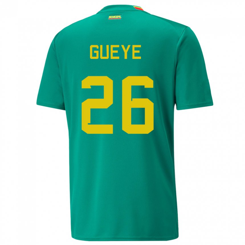 Mujer Camiseta Senegal Pape Gueye #26 Verde 2ª Equipación 22-24 La Camisa Chile