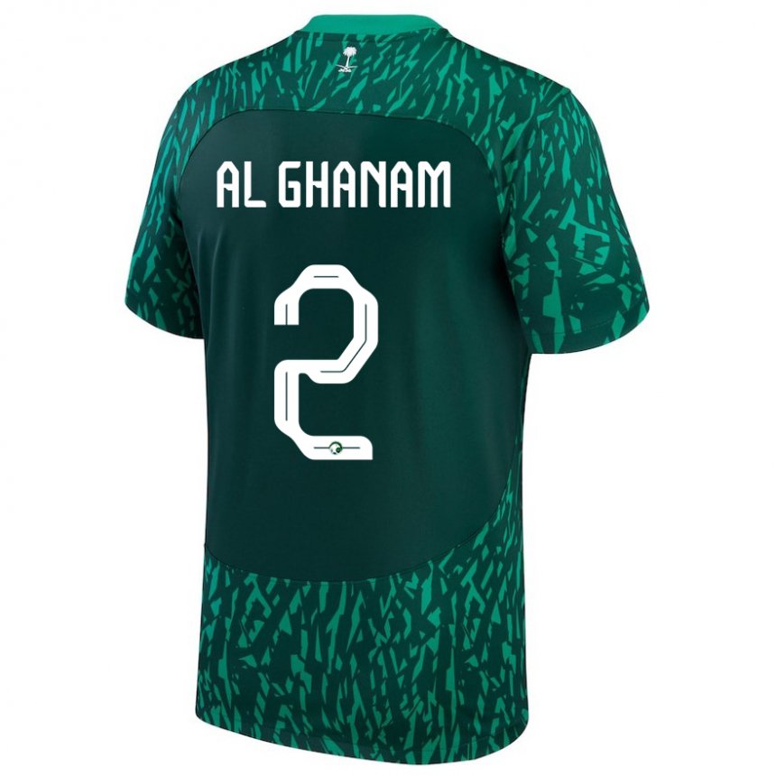 Mujer Camiseta Arabia Saudita Sultan Al Ghanam #2 Verde Oscuro 2ª Equipación 22-24 La Camisa Chile