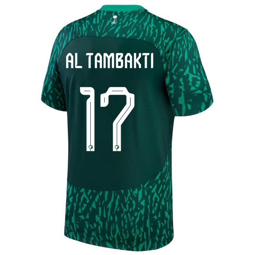Mujer Camiseta Arabia Saudita Hassan Al Tambakti #17 Verde Oscuro 2ª Equipación 22-24 La Camisa Chile
