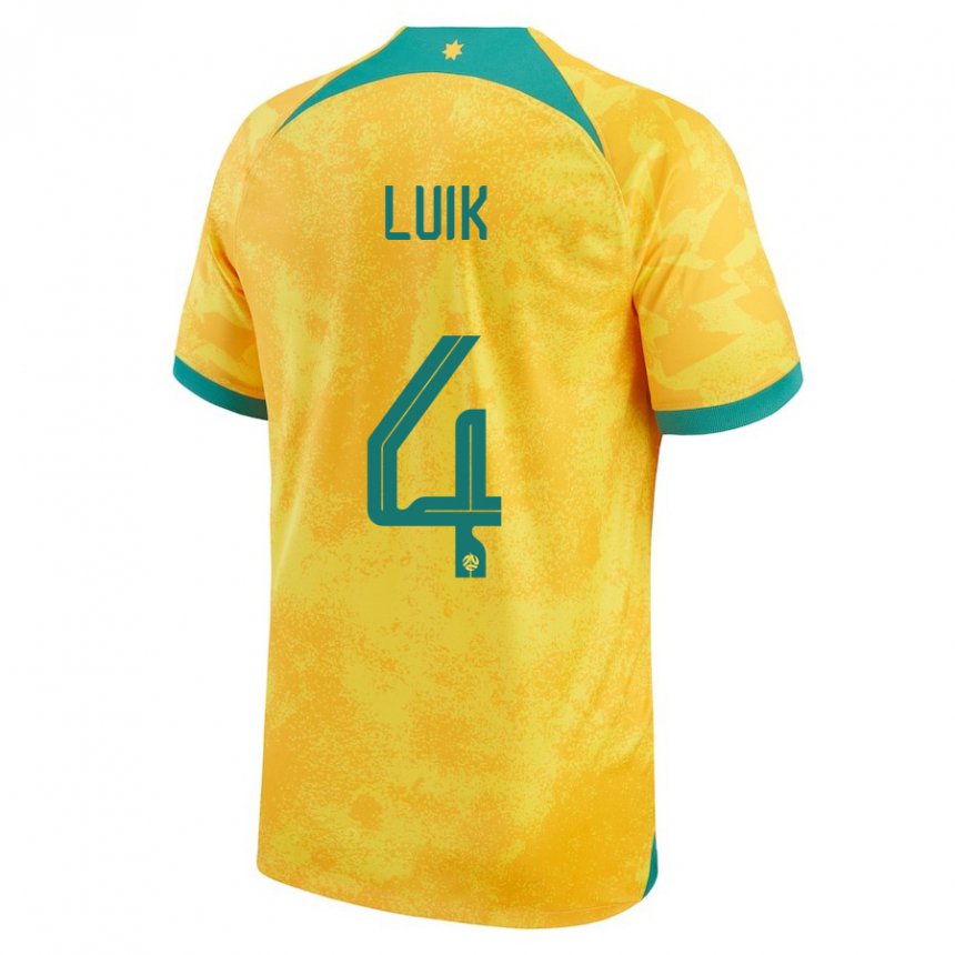 Niño Camiseta Australia Aivi Luik #4 Dorado 1ª Equipación 22-24 La Camisa Chile