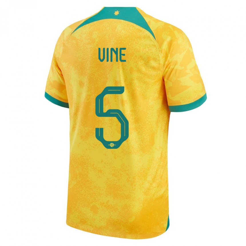 Niño Camiseta Australia Cortnee Vine #5 Dorado 1ª Equipación 22-24 La Camisa Chile