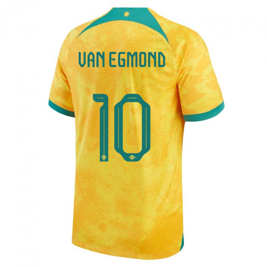 Niño Camiseta Australia Emily Van Egmond #10 Dorado 1ª Equipación 22-24 La Camisa Chile