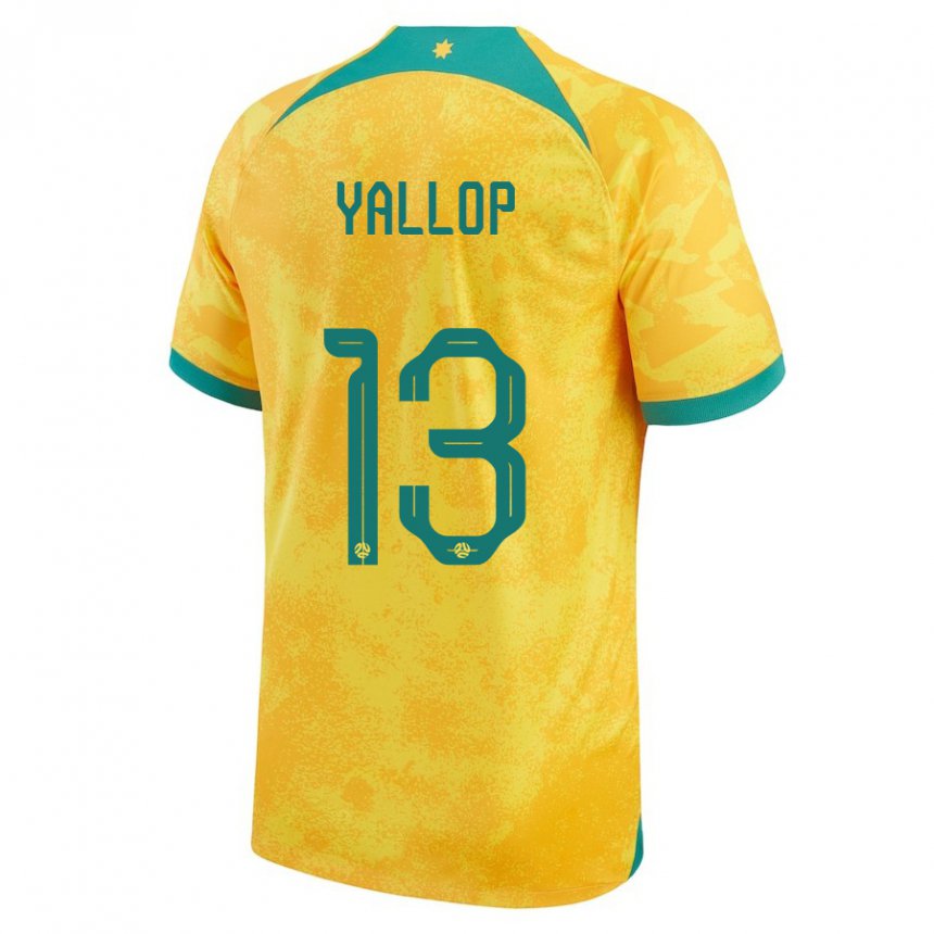 Niño Camiseta Australia Tameka Yallop #13 Dorado 1ª Equipación 22-24 La Camisa Chile