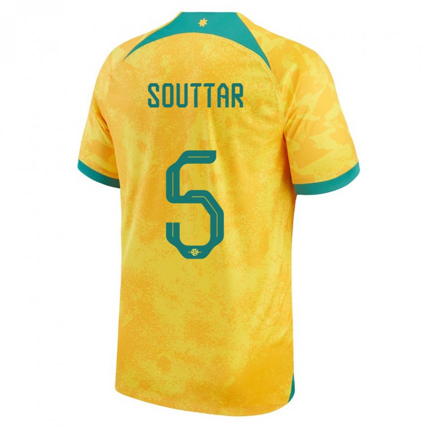 Niño Camiseta Australia Harry Souttar #5 Dorado 1ª Equipación 22-24 La Camisa Chile