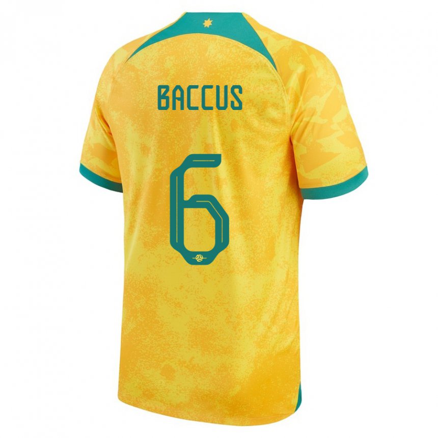 Niño Camiseta Australia Keanu Baccus #6 Dorado 1ª Equipación 22-24 La Camisa Chile