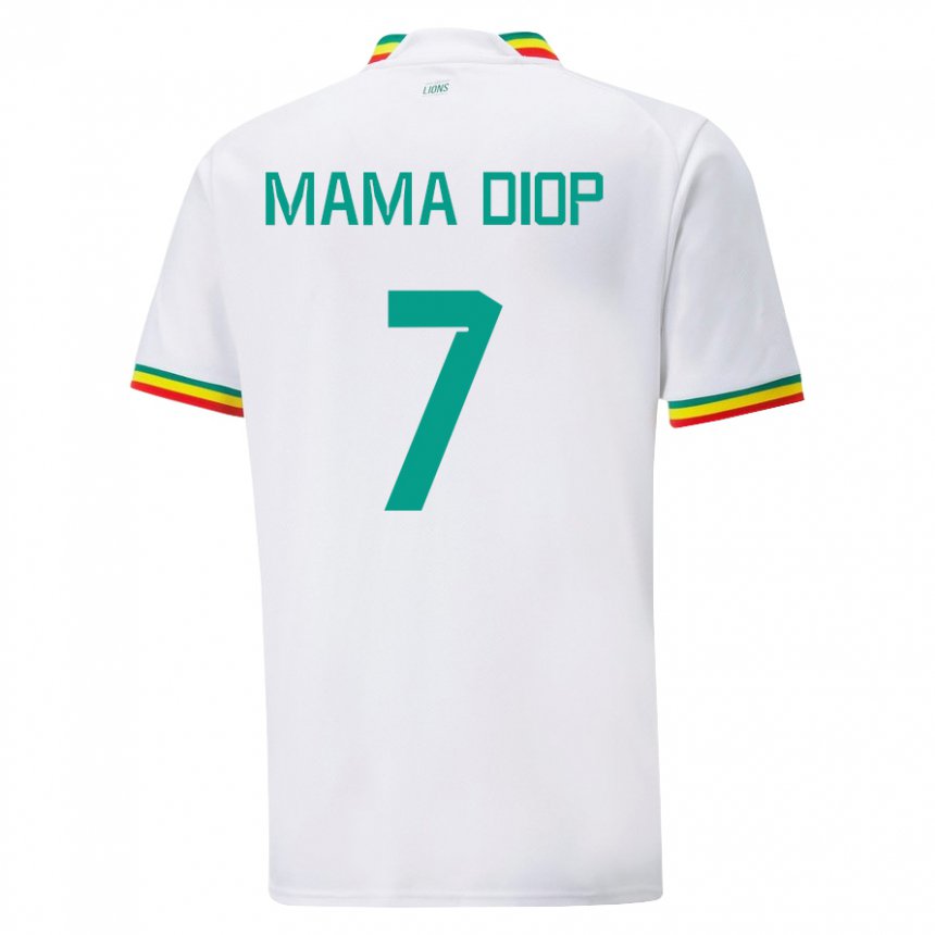 Niño Camiseta Senegal Mama Diop #7 Blanco 1ª Equipación 22-24 La Camisa Chile