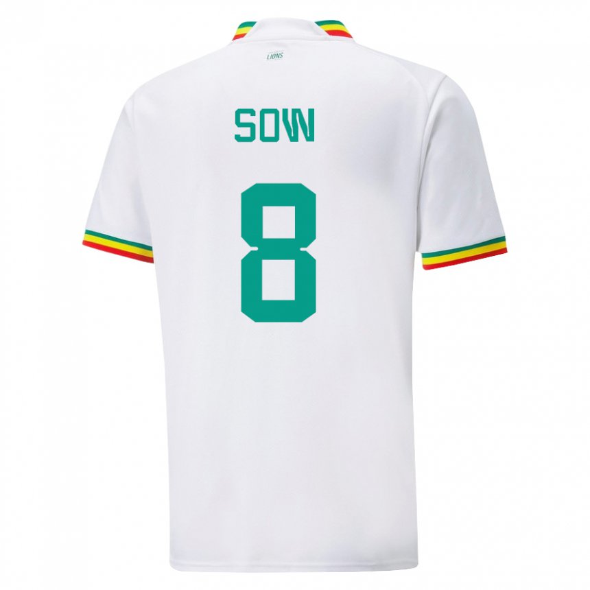 Niño Camiseta Senegal Mbayang Sow #8 Blanco 1ª Equipación 22-24 La Camisa Chile