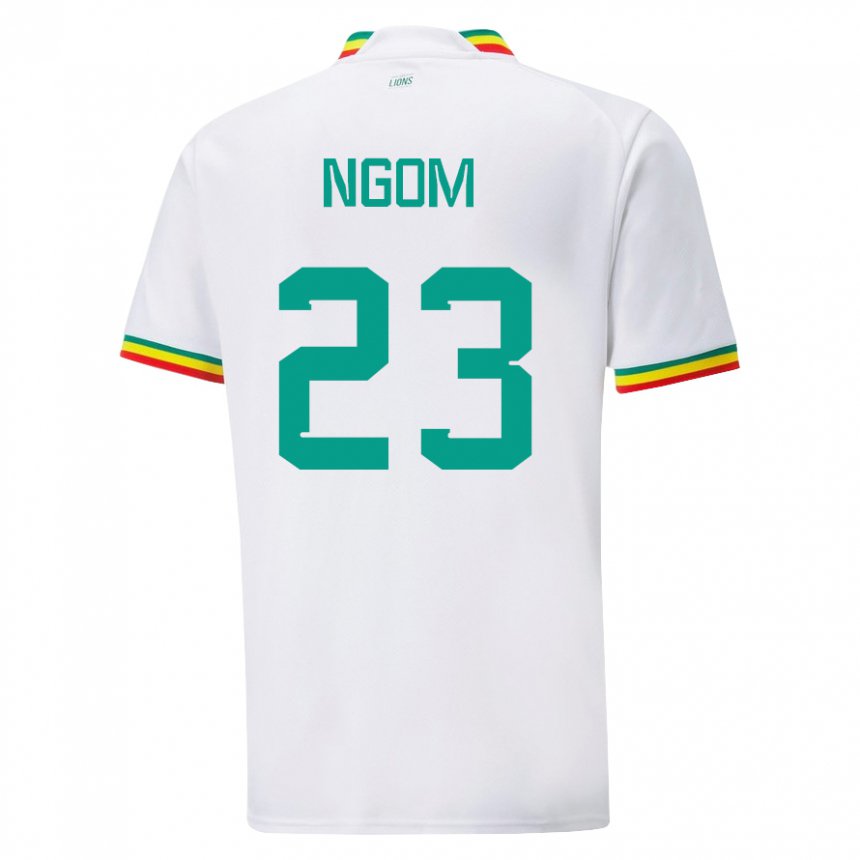 Niño Camiseta Senegal Astou Ngom #23 Blanco 1ª Equipación 22-24 La Camisa Chile