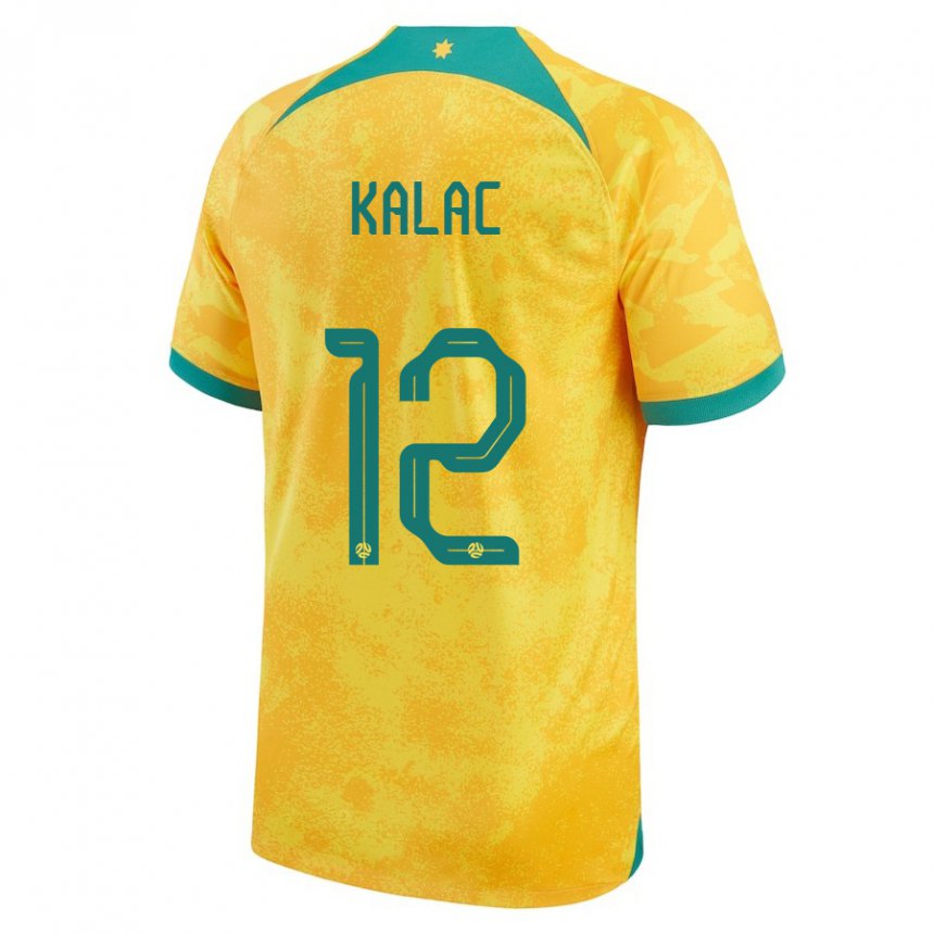 Niño Camiseta Australia Oliver Kalac #12 Dorado 1ª Equipación 22-24 La Camisa Chile