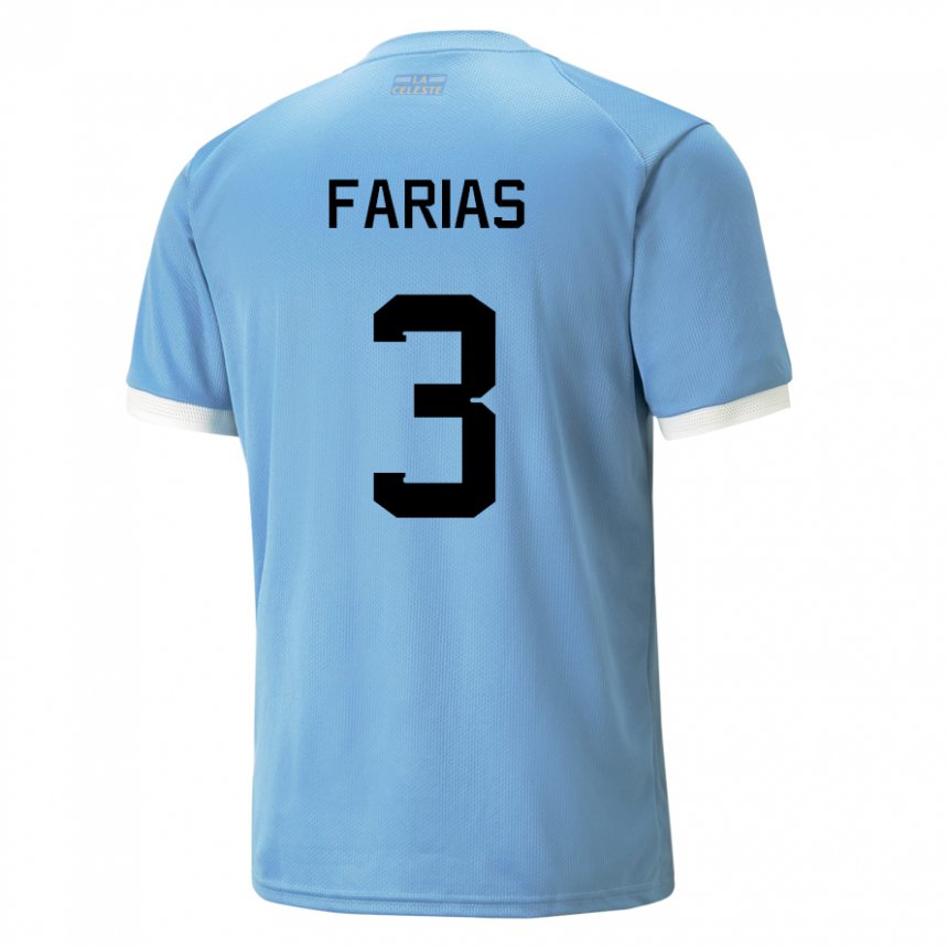 Niño Camiseta Uruguay Daiana Farias #3 Azul 1ª Equipación 22-24 La Camisa Chile