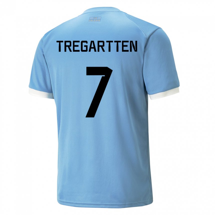 Niño Camiseta Uruguay Stephanie Tregartten #7 Azul 1ª Equipación 22-24 La Camisa Chile