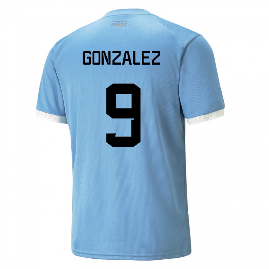 Niño Camiseta Uruguay Pamela Gonzalez #9 Azul 1ª Equipación 22-24 La Camisa Chile