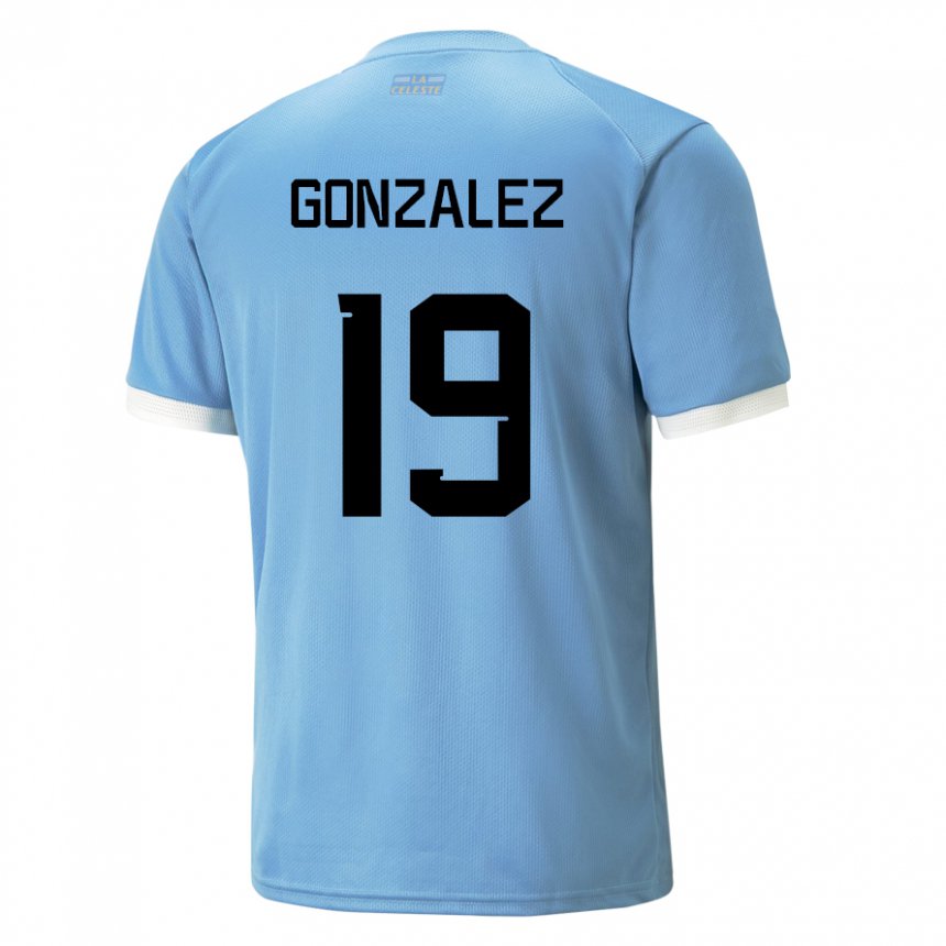 Niño Camiseta Uruguay Luciano Gonzalez #19 Azul 1ª Equipación 22-24 La Camisa Chile