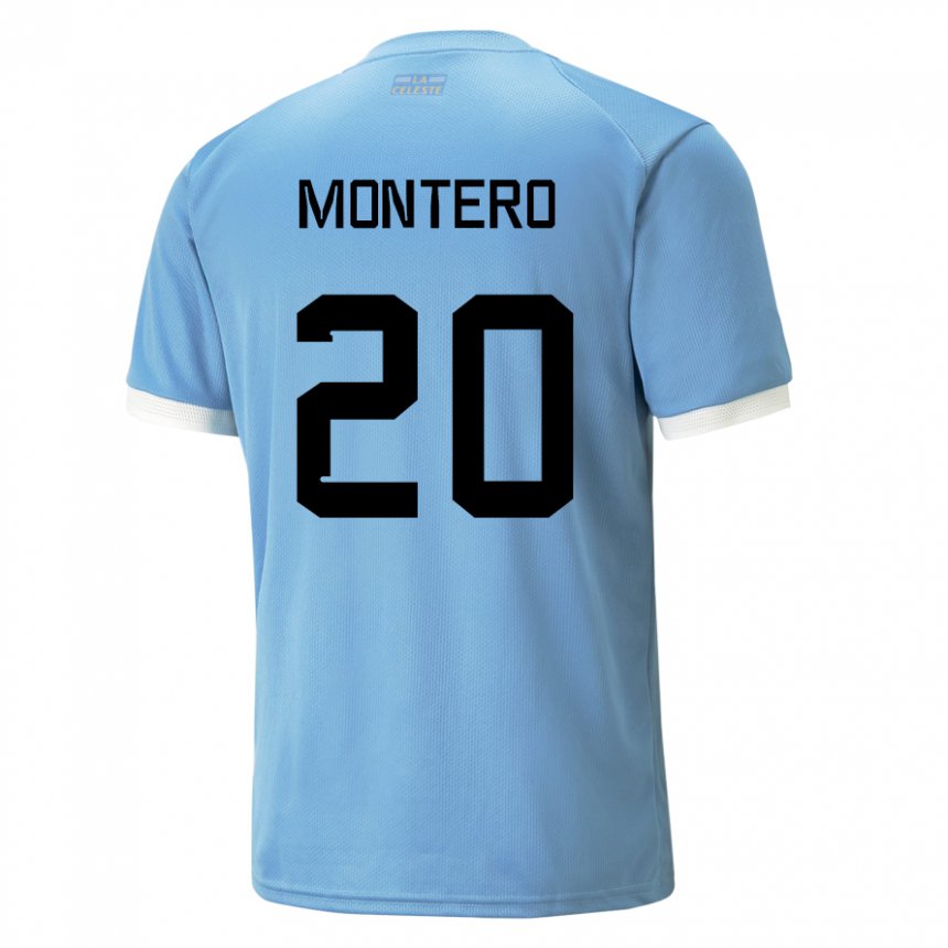 Niño Camiseta Uruguay Alfonso Montero #20 Azul 1ª Equipación 22-24 La Camisa Chile