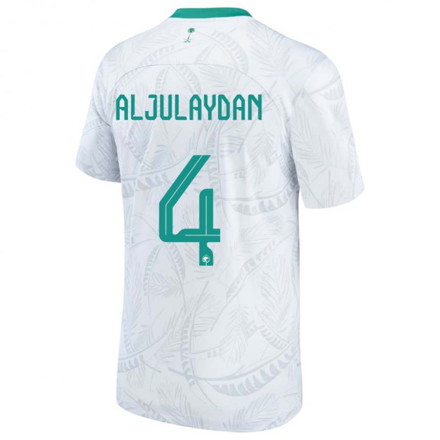 Niño Camiseta Arabia Saudita Ahmed Aljulaydan #4 Blanco 1ª Equipación 22-24 La Camisa Chile