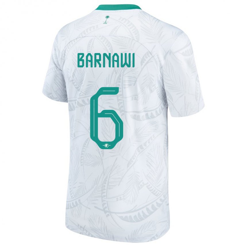 Niño Camiseta Arabia Saudita Mohammed Barnawi #6 Blanco 1ª Equipación 22-24 La Camisa Chile