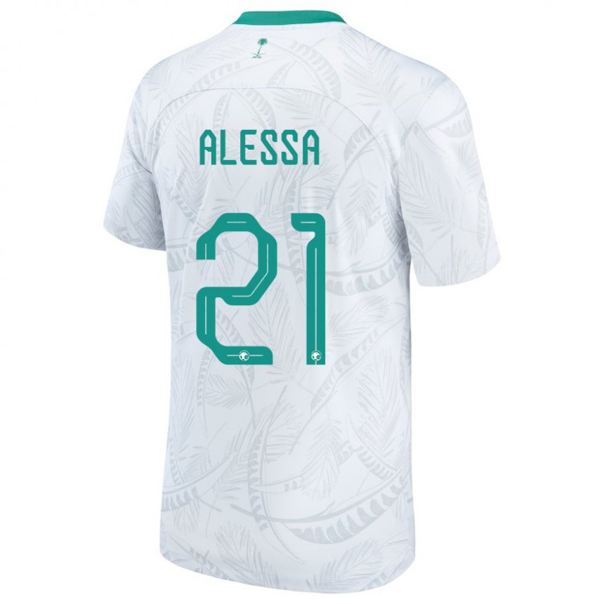 Niño Camiseta Arabia Saudita Mohammed Alessa #21 Blanco 1ª Equipación 22-24 La Camisa Chile