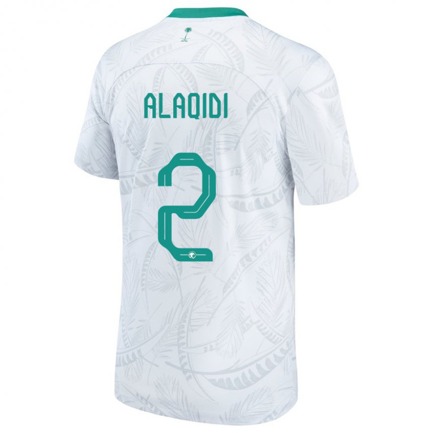 Niño Camiseta Arabia Saudita Nawaf Alaqidi #2 Blanco 1ª Equipación 22-24 La Camisa Chile
