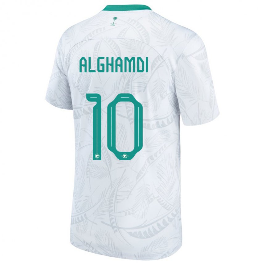 Niño Camiseta Arabia Saudita Ahmad Alghamdi #10 Blanco 1ª Equipación 22-24 La Camisa Chile