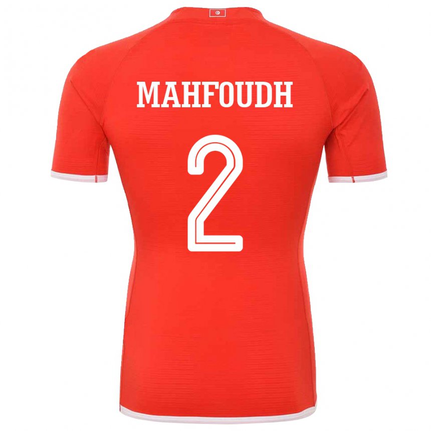 Niño Camiseta Túnez Dhikra Mahfoudh #2 Rojo 1ª Equipación 22-24 La Camisa Chile