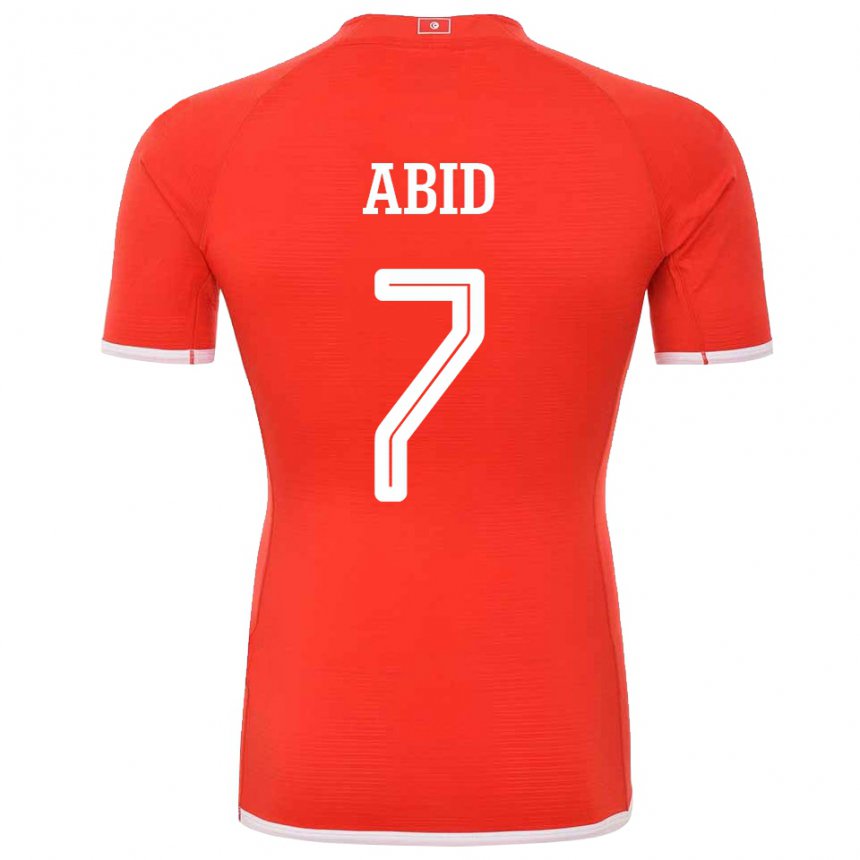 Niño Camiseta Túnez Aziz Abid #7 Rojo 1ª Equipación 22-24 La Camisa Chile