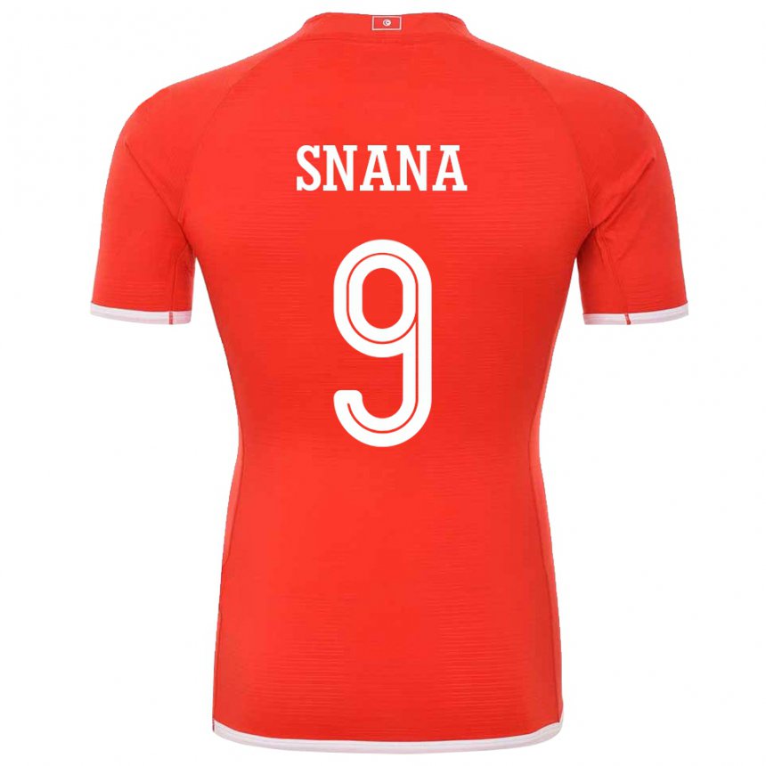 Niño Camiseta Túnez Youssef Snana #9 Rojo 1ª Equipación 22-24 La Camisa Chile