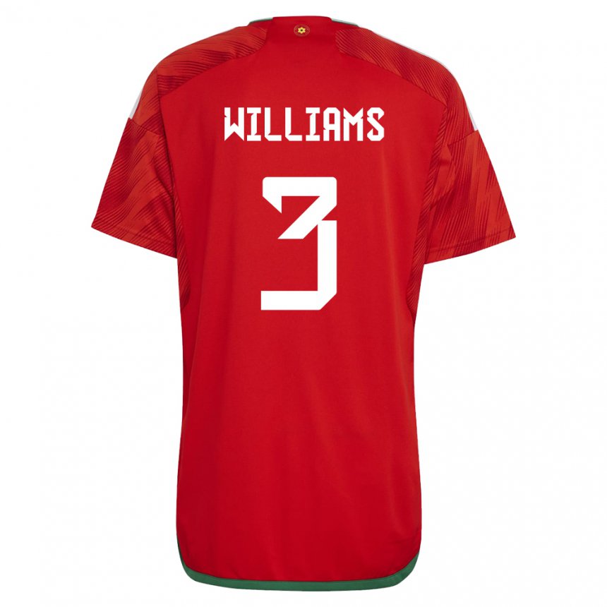 Niño Camiseta Gales Zac Williams #3 Rojo 1ª Equipación 22-24 La Camisa Chile