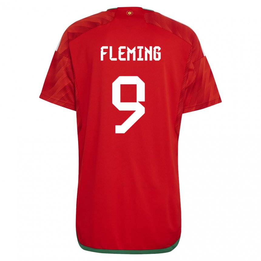 Niño Camiseta Gales Cole Fleming #9 Rojo 1ª Equipación 22-24 La Camisa Chile