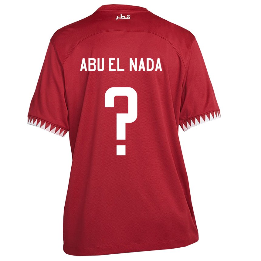 Niño Camiseta Catar Mahmoud Abu El Nada #0 Granate 1ª Equipación 22-24 La Camisa Chile