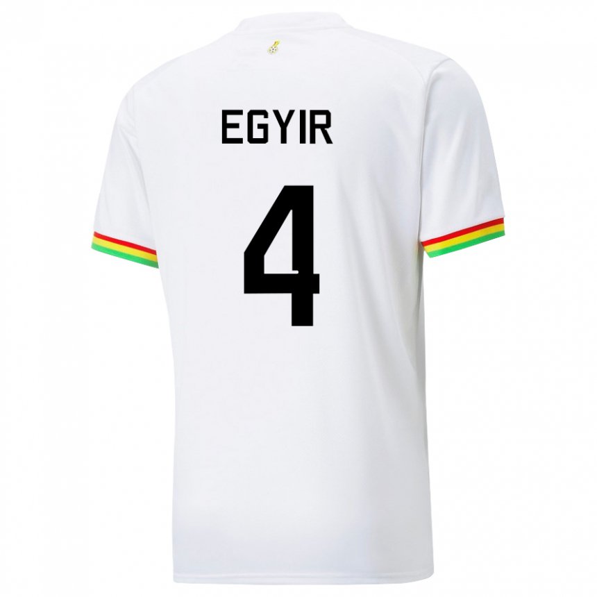 Niño Camiseta Ghana Janet Egyir #4 Blanco 1ª Equipación 22-24 La Camisa Chile