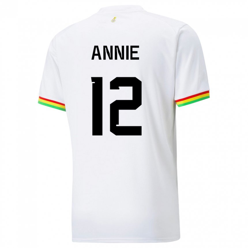 Niño Camiseta Ghana Henrietta Annie #12 Blanco 1ª Equipación 22-24 La Camisa Chile