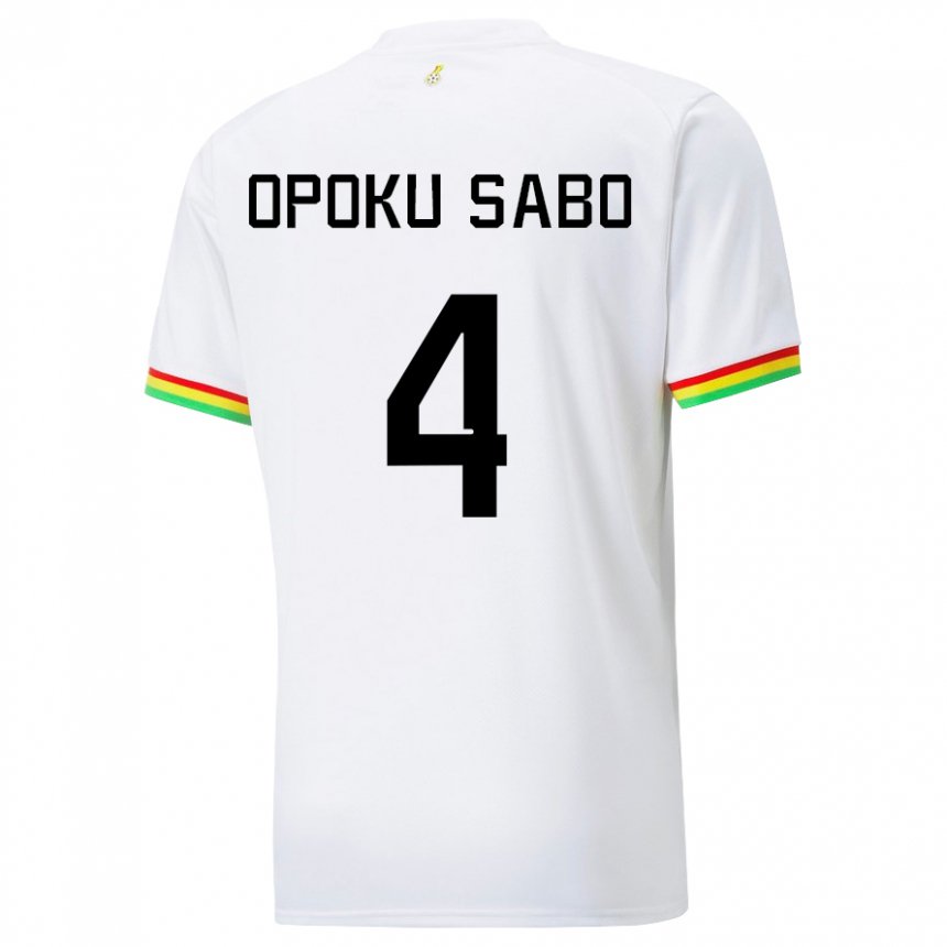 Niño Camiseta Ghana Alex Opoku Sabo #4 Blanco 1ª Equipación 22-24 La Camisa Chile