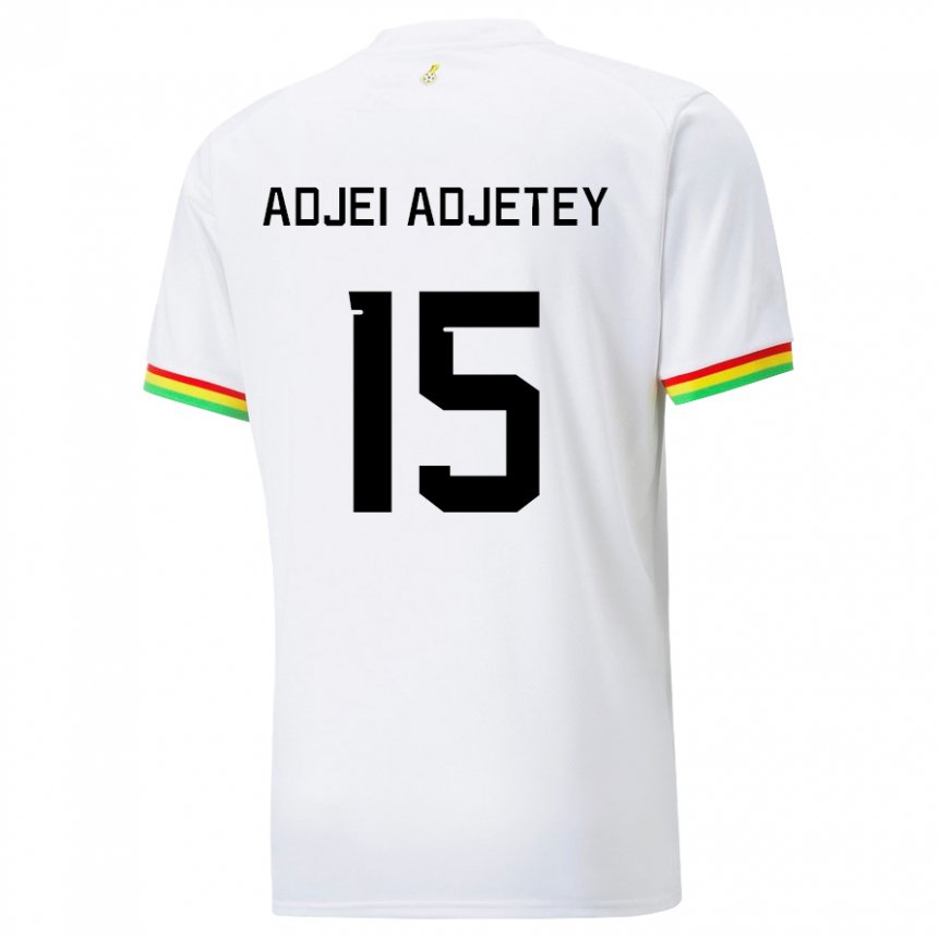 Niño Camiseta Ghana Jonas Adjei Adjetey #15 Blanco 1ª Equipación 22-24 La Camisa Chile