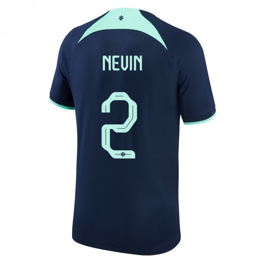 Niño Camiseta Australia Courtney Nevin #2 Azul Oscuro 2ª Equipación 22-24 La Camisa Chile