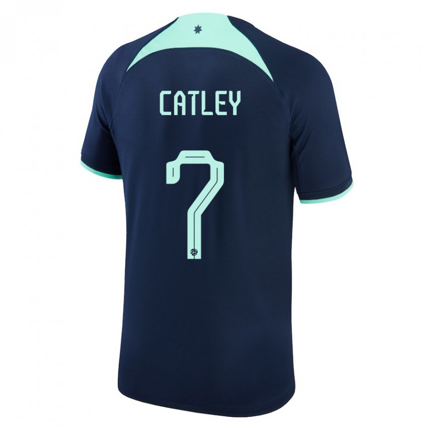 Niño Camiseta Australia Stephanie Catley #7 Azul Oscuro 2ª Equipación 22-24 La Camisa Chile