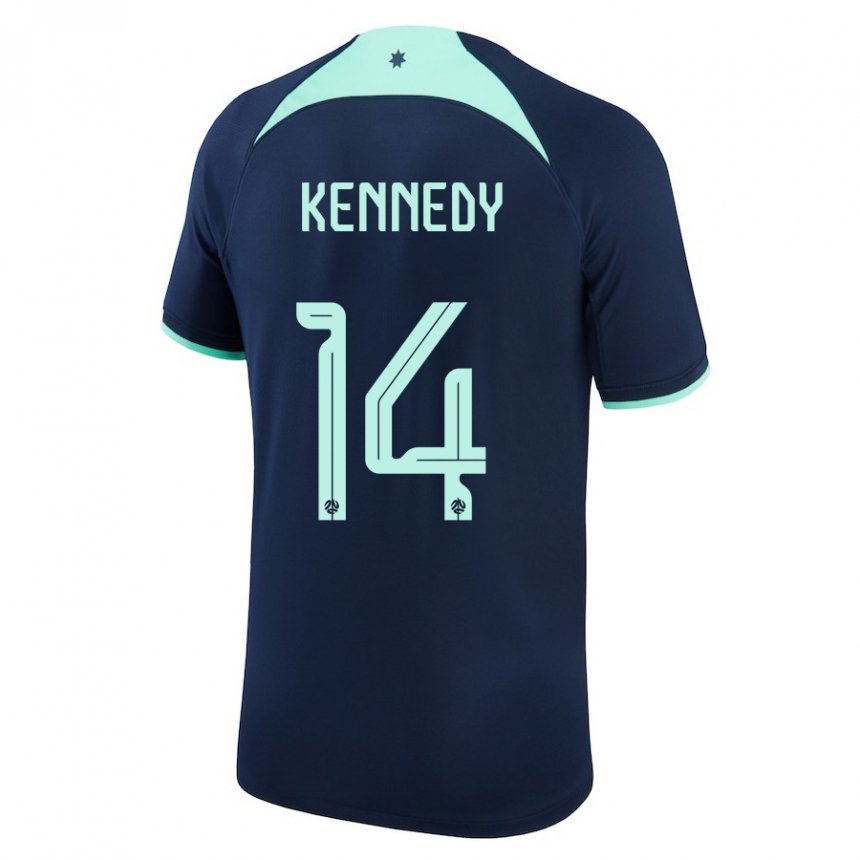 Niño Camiseta Australia Alanna Kennedy #14 Azul Oscuro 2ª Equipación 22-24 La Camisa Chile