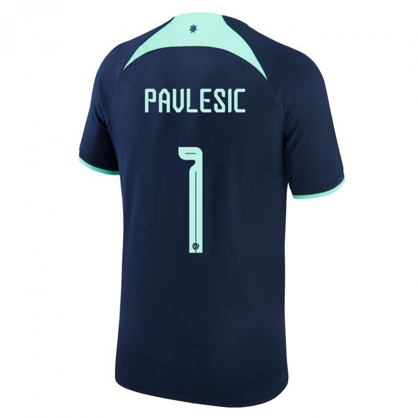 Niño Camiseta Australia Adam Pavlesic #1 Azul Oscuro 2ª Equipación 22-24 La Camisa Chile