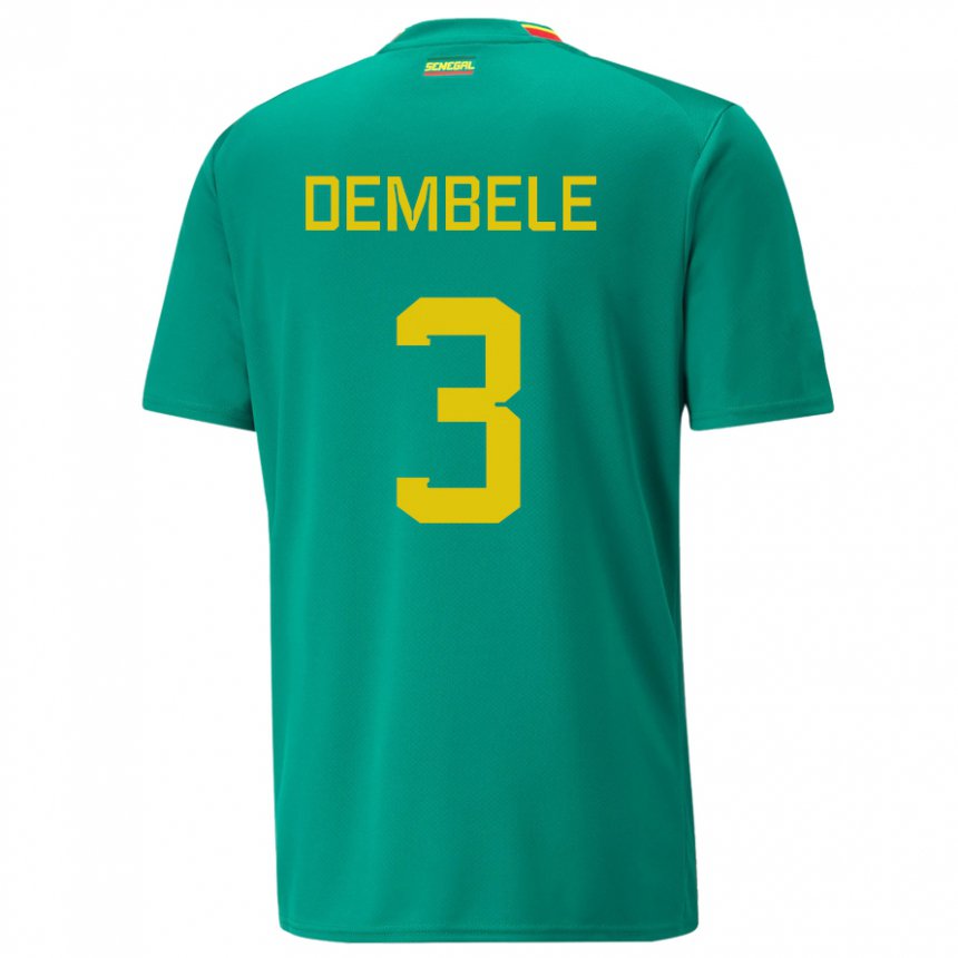 Niño Camiseta Senegal Anta Dembele #3 Verde 2ª Equipación 22-24 La Camisa Chile