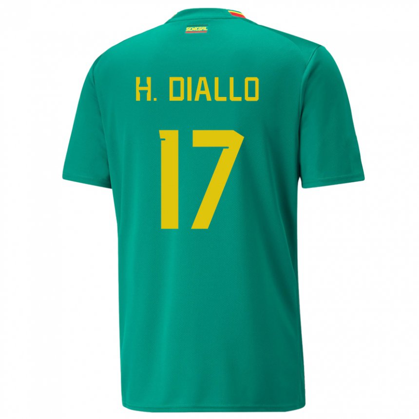 Niño Camiseta Senegal Hapsatou Malado Diallo #17 Verde 2ª Equipación 22-24 La Camisa Chile