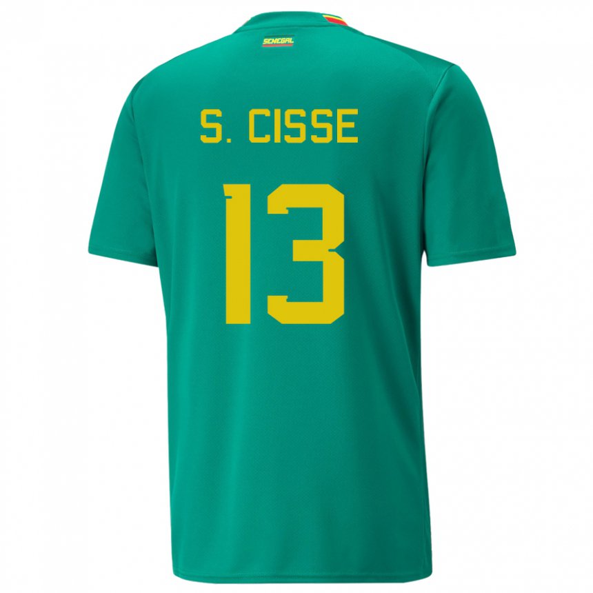 Niño Camiseta Senegal Souleymane Cisse #13 Verde 2ª Equipación 22-24 La Camisa Chile