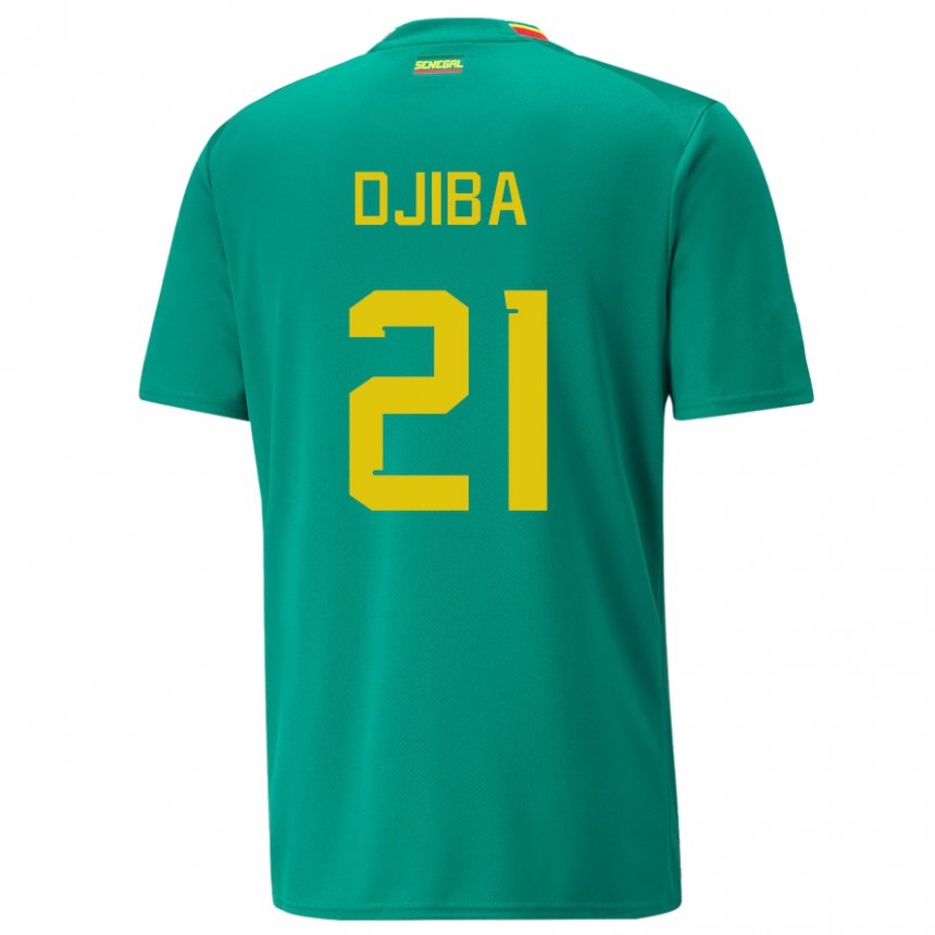 Niño Camiseta Senegal Francois Djiba #21 Verde 2ª Equipación 22-24 La Camisa Chile