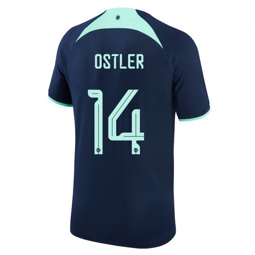 Niño Camiseta Australia Trent Ostler #14 Azul Oscuro 2ª Equipación 22-24 La Camisa Chile