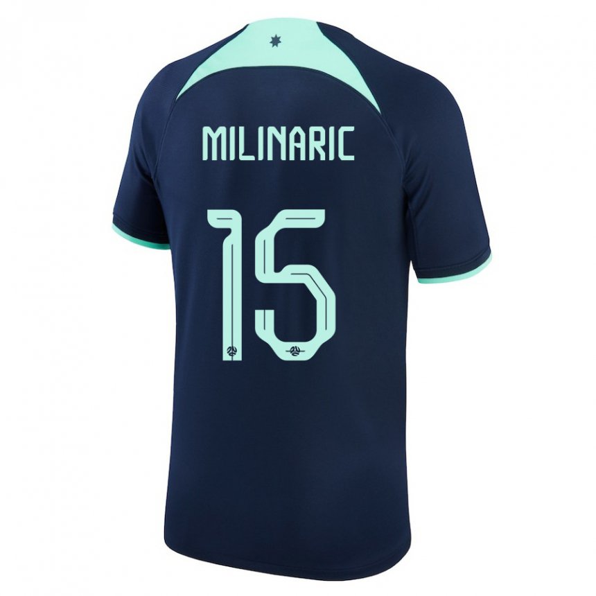 Niño Camiseta Australia Anton Milinaric #15 Azul Oscuro 2ª Equipación 22-24 La Camisa Chile