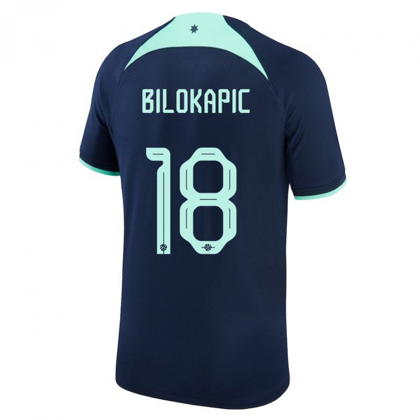 Niño Camiseta Australia Nicholas Bilokapic #18 Azul Oscuro 2ª Equipación 22-24 La Camisa Chile