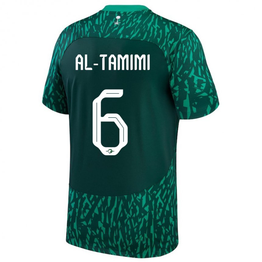 Niño Camiseta Arabia Saudita Maryam Al Tamimi #6 Verde Oscuro 2ª Equipación 22-24 La Camisa Chile