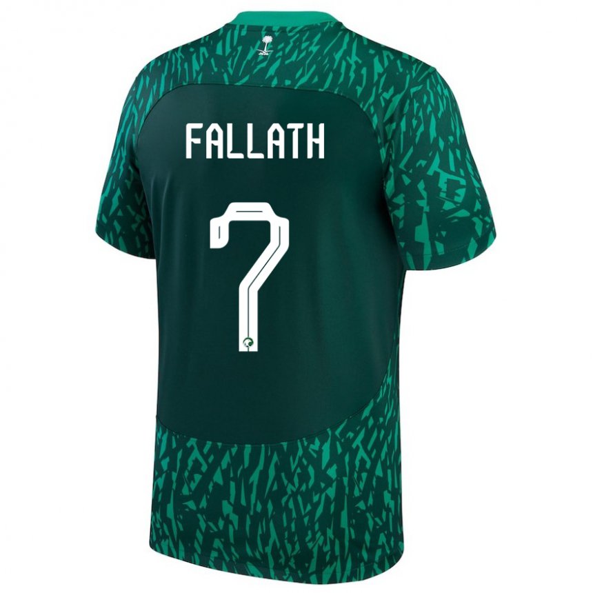 Niño Camiseta Arabia Saudita Fahad Fallath #7 Verde Oscuro 2ª Equipación 22-24 La Camisa Chile